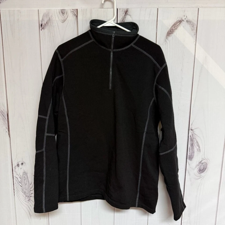 Suéter KÜHL Revel 1/4 Cremallera Para Hombre Grande Negro Kashmira Polar Nuevo Con Etiquetas Foto 2 de 4