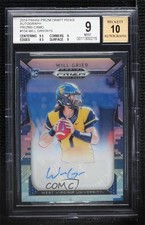 2019 Panini Prizm Draft Picks Camo 9/15 Will Grier #104 BGS 9 MINT Auto uk2