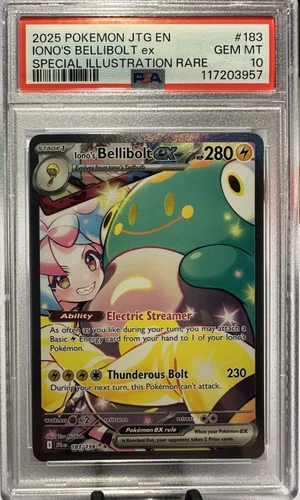 2025 POKEMON JTG EN-JOURNEY TOGETHER #183 IONO'S BELLIBOLT EX PSA 10
