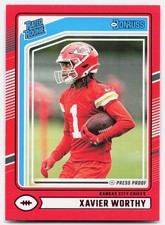 2024 Donruss #398 Xavier Worthy Press Proof Red