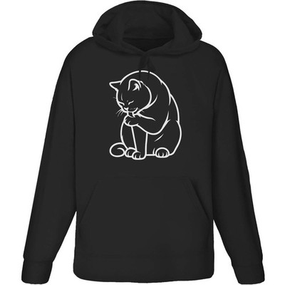 Hoodie/Kapuzenpullover ''British Shorthair Cat Licking Paw'' für Erwachsene (HO056663)