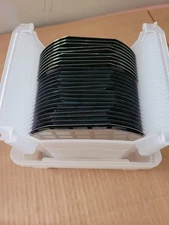 (Lot of 25) Semiconductor Silicon SiC IC Wafer 150mm 6" w/ Entegris PH9150 Case
