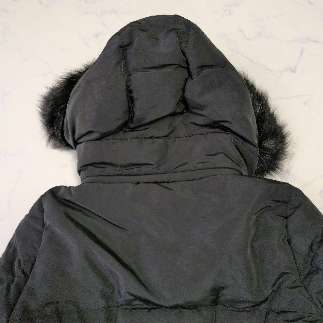 ZARA BASIC Belted Down Jacket Coat Size M Black F… - image 12