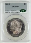 1889-S $1 Morgan Silver Dollar CAC MS61 BU Brilliant Uncirculated Coin  C4337