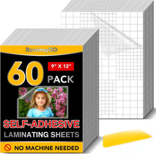 60 Self-Adhesive Laminating Sheets 9x12   No Heat No Machine Contact Lamination