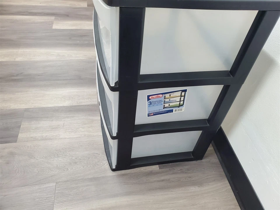 ⭐️⭐️⭐️⭐️⭐️ Torre contenedor de almacenamiento negro Sterlite 22" x 24" 3 cajones Foto 4 de 4