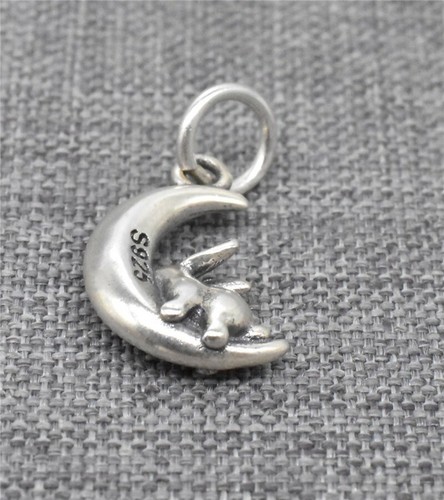 4pcs of 925 Sterling Silver Moon Rabbit Bunny Charm for Easter Bracelet ...