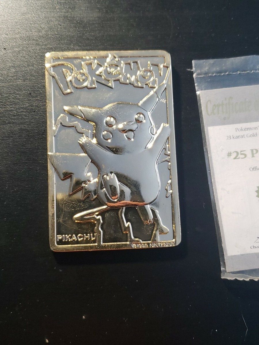 Pokemon 23k Gold Plated PIKACHU Trading card. Come with COA. Nintendo