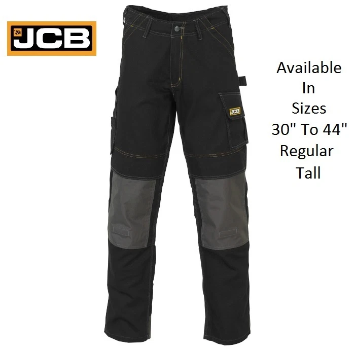 Pantalone Cargo JCB Huntsville Uomo, Nero, Mix Poliestere Cotone, Vita 28-44 &ndash; Lavoro E Commerciale