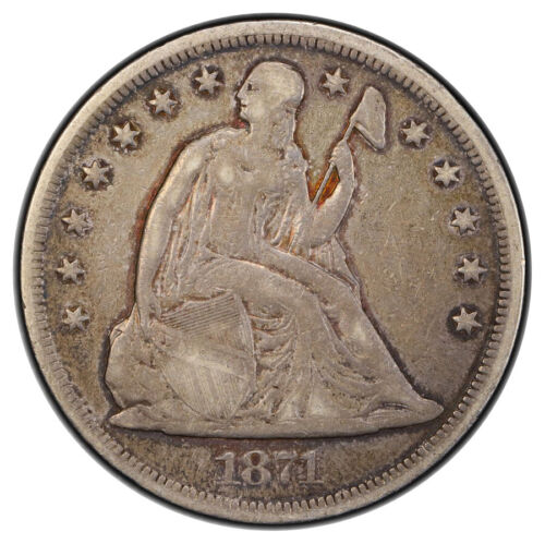 1871 $1 dollaro seduto Liberty PCGS in perfette condizioni 20 - Foto 1 di 3