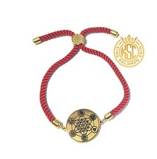 The Metatron's Cube 72 names of God King Solomon Coin Bracelet Red
