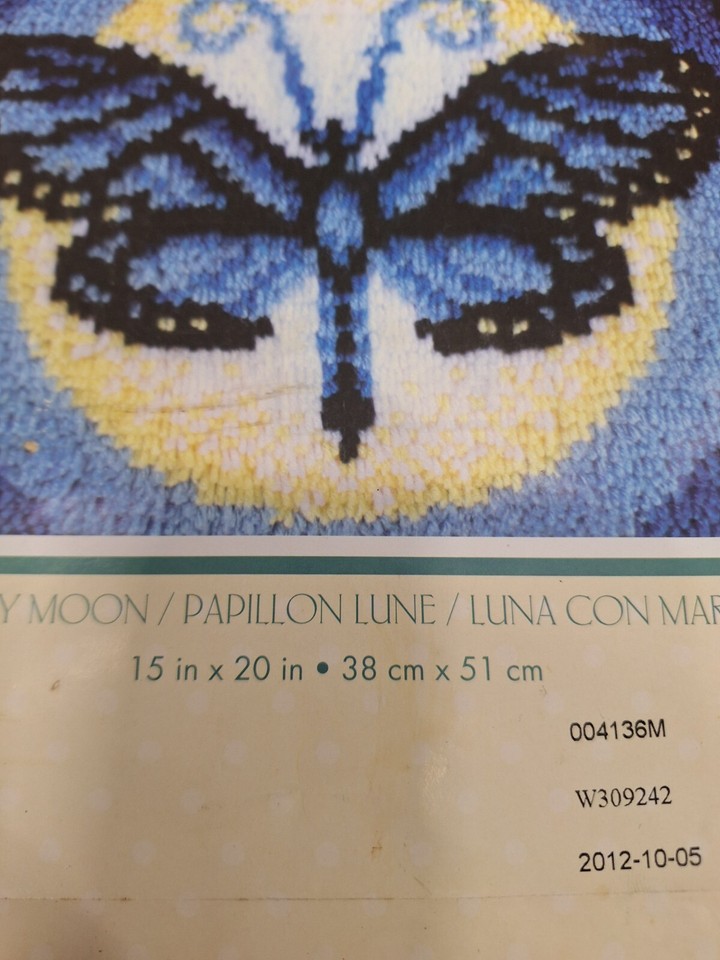 WonderArt Latch Hook Kit Butterfly Moon Model 15" x 20" New In Box eBay
