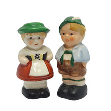 Vintage 70's GOEBEL Hummel Bavarian Boy  Girl Salt  Pepper Shakers W Germany 2