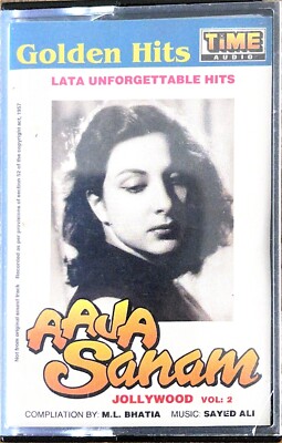 Aaja Sanam Jollywood Vol2 LATA Unforgettable Hits Hindi Cassette Saud Khan RARE