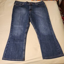 Carhartt Traditional Fit Denim Blue Work Jeans WB001 FIO Womens 20x32 Bootcut