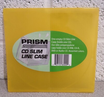 Prism CD-RW Slim Line Case Holds 1 CD Yellow