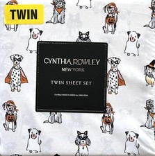 Cynthia Rowley New York Twin Sheet Set Halloween Dogs in Costumes Microfiber