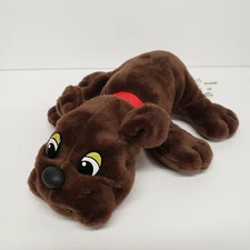 Hasbro 8" Dark Brown Pound Puppies Dog Red Collar 2019 Stuffed Animal Plush