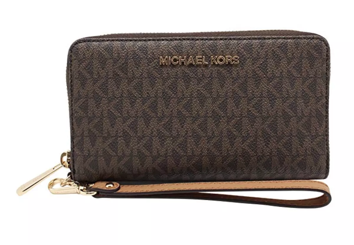 Michael Kors Jet Set Large Phone Wristlet Wallet MK Signature