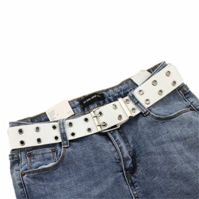Web Belt Women Men Grommet Jeans For Wide Canvas Hole Buckle  display picture 1