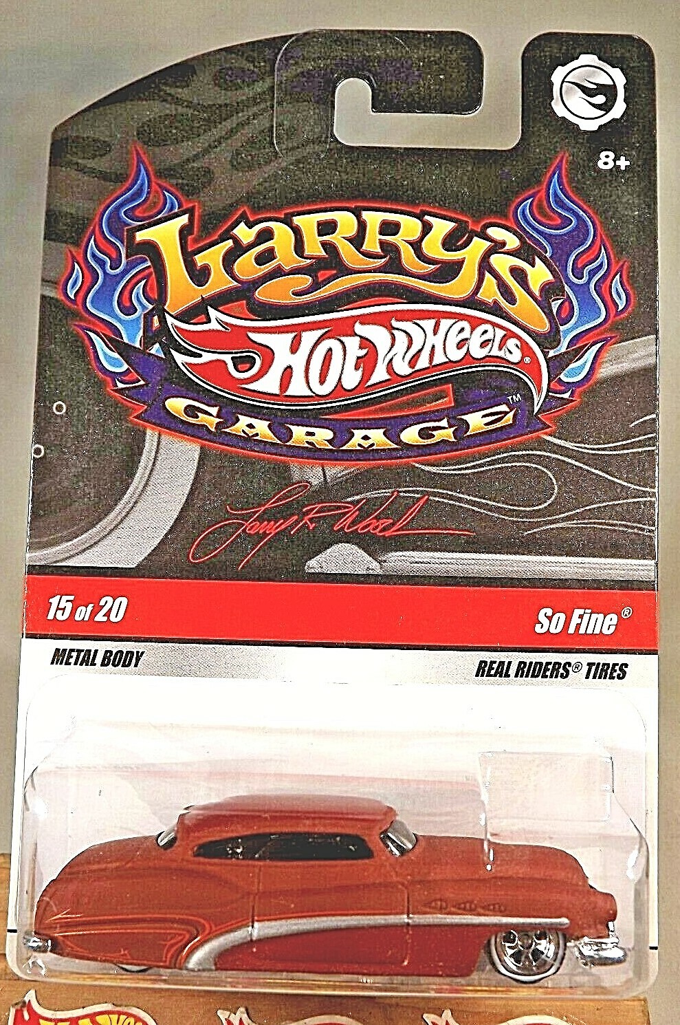 2008 Hot Wheels Larry's Garage 15/20 SO FINE Flat Brown w/Real Riders WL 5 Spoke