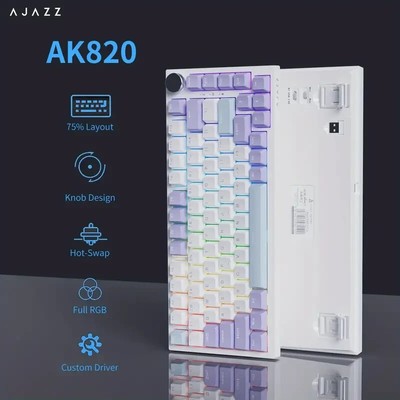 NEW - AJAZZ AK820 75% Mechanical Gaming Keyboard USB-C  *FREE SHIPPING*