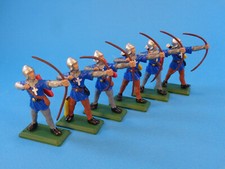 DSG ARGENTINA  CRUSADERS ARCHER/BOWMEN SET BLUE CLOTHS 6 STANDING FIGURES
