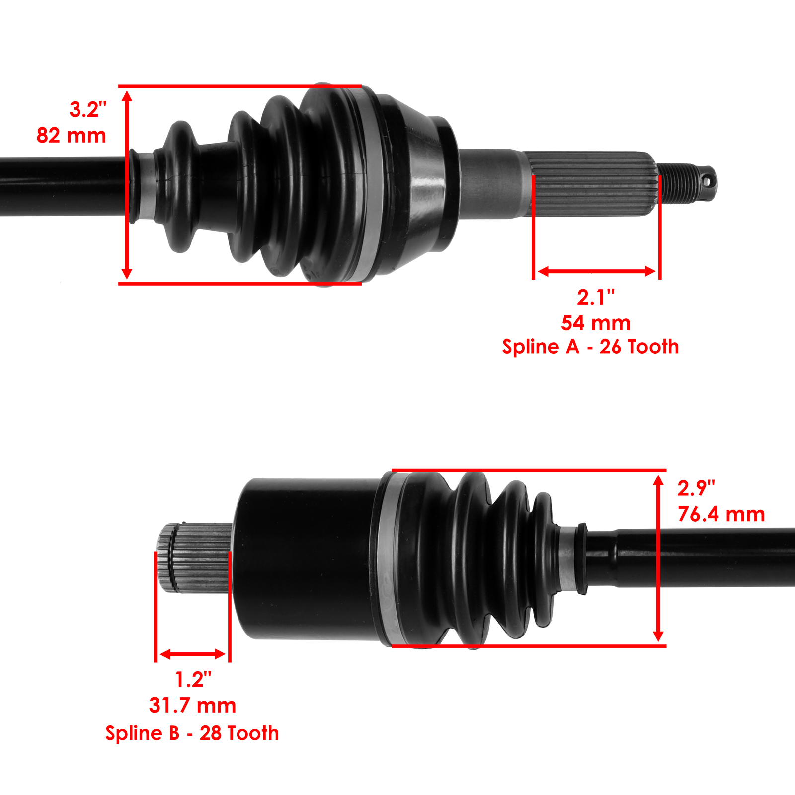 Rear ATV Axle Set Left Right Rear CV Axle Set For Polaris Sportsman 850 (2010-2024) - Left & Right Side Caltric Rear Axle Kit Polaris 850 2010-2024 - Foto 14
