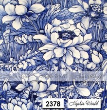  2378 TWO Paper LUNCHEON Decoupage Art Craft Napkins - FLOWERS FLORAL BLUE