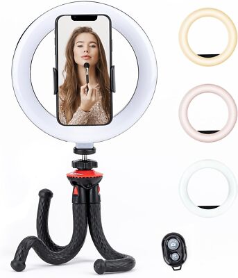 Fotopro 8'' Selfie Ring Light with Bendable Handheld Tripod Stand, Phone  Holder UK