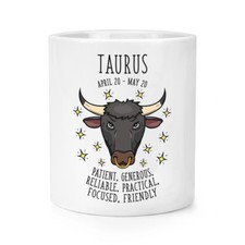Taurus Horoscope Makeup Brush Pencil Pot - Star Sign Zodiac Birthday