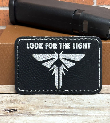 Leatherette Firefly Patch - Iron on Adhesive Fireflies Look For The Light Patch