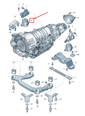 NEW VW PHAETON 3D RIGHT TRANSMISSION MOUNT BUSH 3D0399152N ORIGINAL
