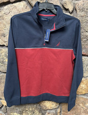 Nautica Men's Long Sleeve Half-Zip Sweatshirt Sweater Logo Mens Size M NWT 79