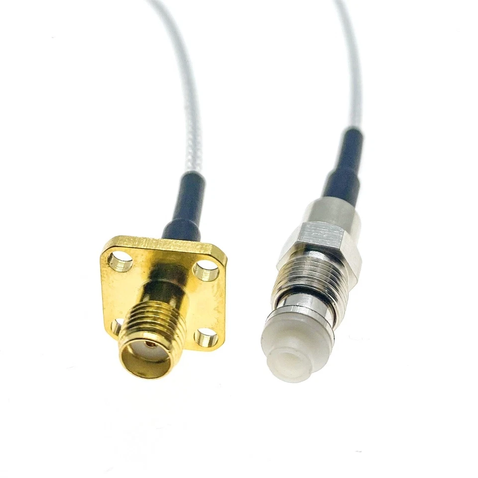FME Female To SMA Female Flange jack Panel Mount RF Jumper Connector RG316 Cable - Image 3 of 4
