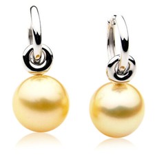 Pacific Pearls® Real 13 mm Golden South Sea pearl earrings Easter jewelry gifts​