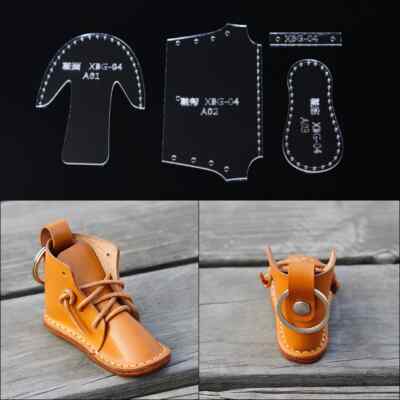 Transparent Template Set Mini Shoes Pendant Pattern Leather Craft Acrylic Stenci