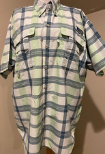 COLUMBIA Mens Omni-Shade Super Bahama Button Down Shirt - Sz Medium