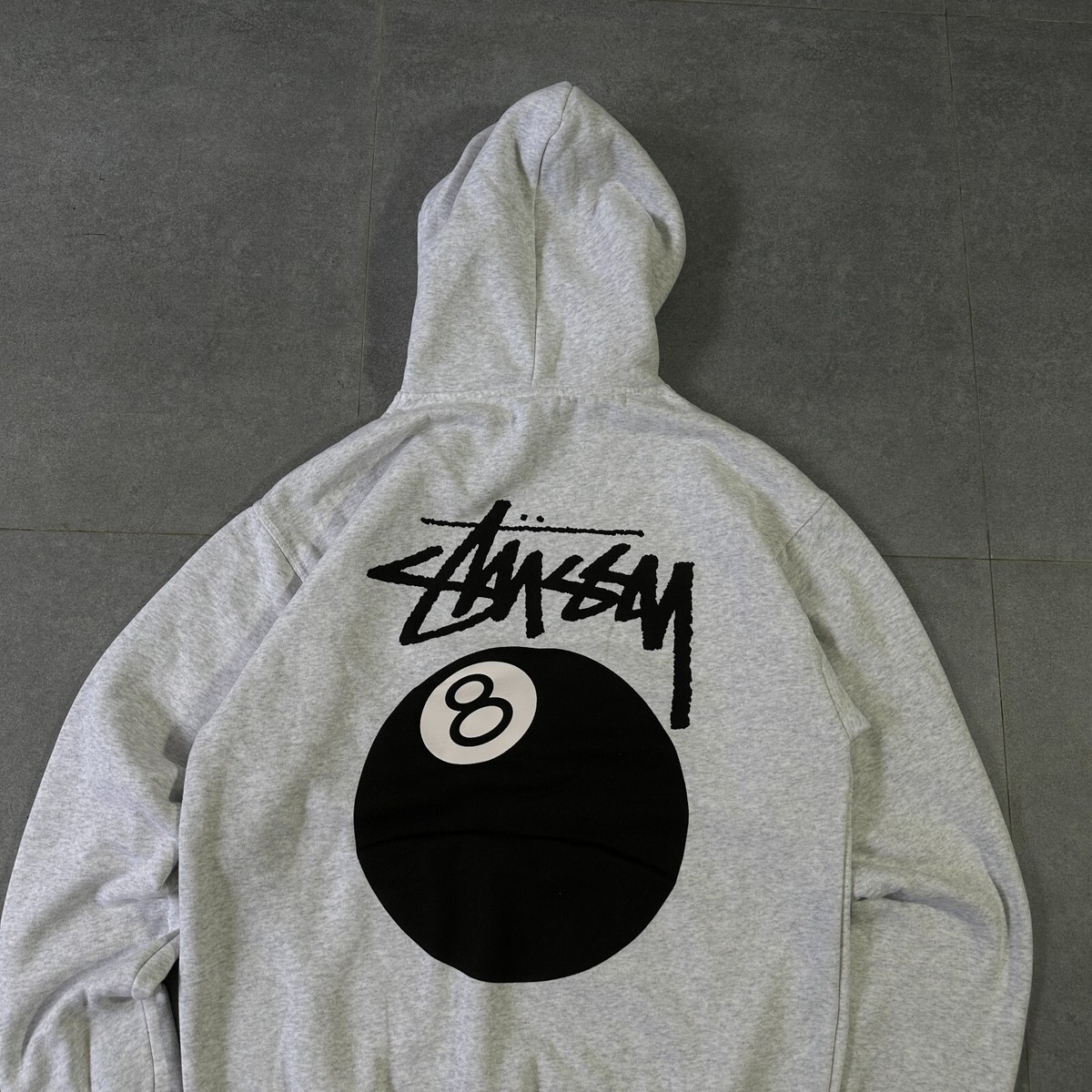 Stussy Hoodie Men Xlarge Full Zip Fleece 8 Ball Graphic Back