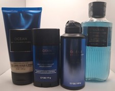 Bath  Body Works Ocean Men's Body Spray, Scrub, Wash,  Deodorant Set of 4 NEW
