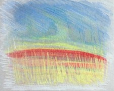 Quadro Arte Contemporanea, Paesaggio Campestre con Spighe di Grano al Vento✨️🌿