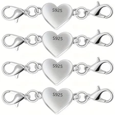 Heart-Shaped Magnetic Necklace Clasps And Closures, Magnetic Clasp Converter 