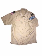 Boy Scouts Of America Official Uniform Shirt Mens Size Adult Large Patches C75