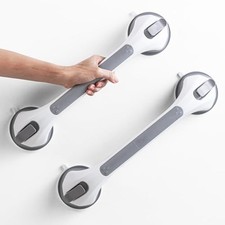 2 Pack Shower Grab Bars for Bathtubs and Showers, Easy to 16.8” 2 Set Gray