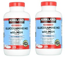Kirkland Signature Glucosamine HCI 1500mg with MSM 1500mg 375 Tablets Each X2