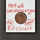 1909 VDB    LINCOLN  CENT  ~ CHOICE BRILLIANT  UNC ~  RS COINS #24G / FREE SHIP