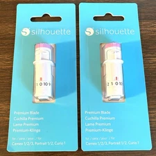 Lot of 2 ~ Silhouette Premium Blade 1mm ~ Cameo 1/2/3 ~ Portrait 1/2 ~ Curio 1