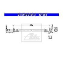 2 ATE Bremsschläuche hinten für VW Multivan Transporter