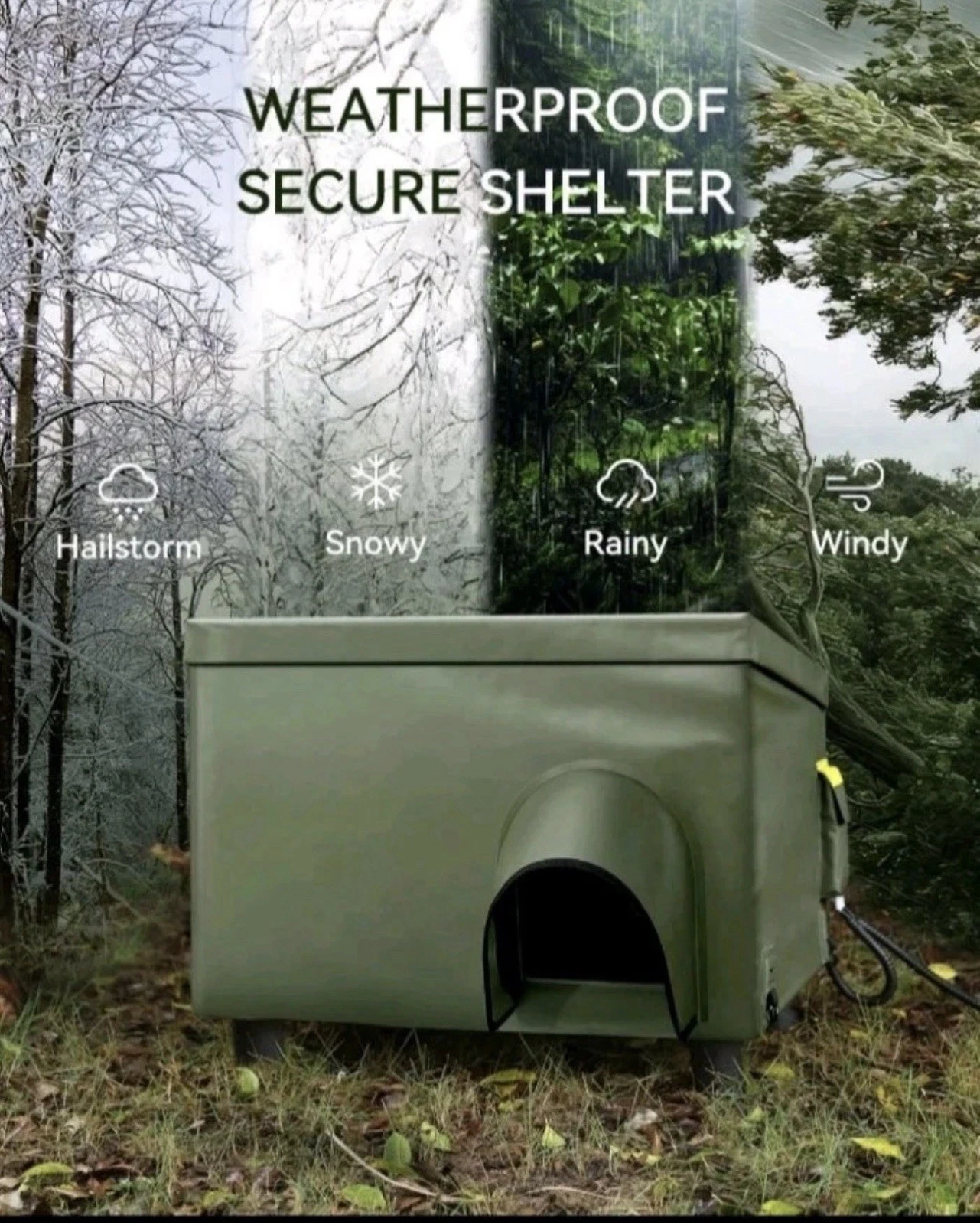 Waterproof Heated Cat Houses Outdoor Winter Insulated Feral Warm Pet Shelter NEW