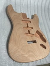 Unpainted one-piece Mahogany Electric Guitar Body SSS Pickup Satin DIY